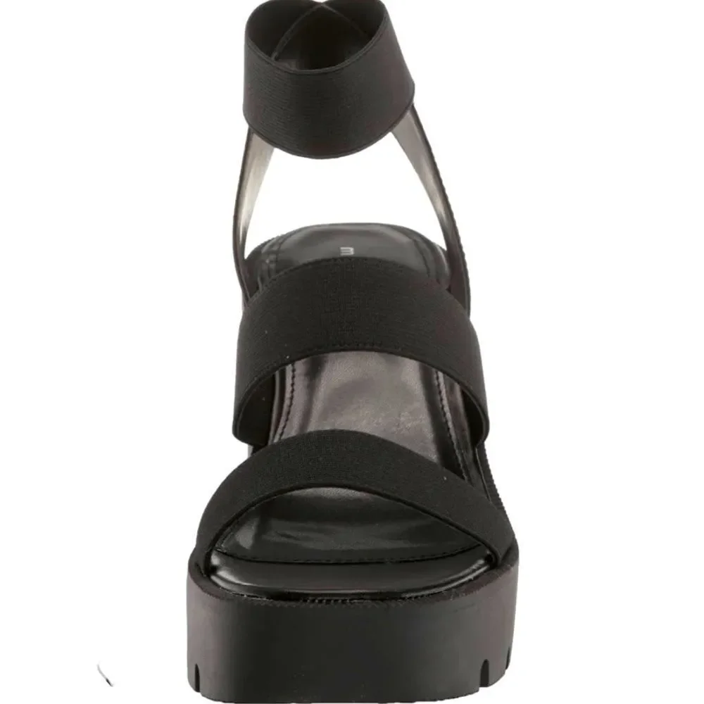 MADDEN GIRL Temple Heel Sandal Woman Size 9.5 Black Lug Sole Block Platform NEW - Picture 8 of 9